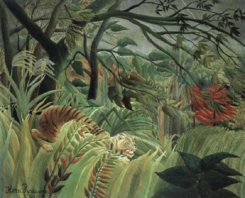 tiger in a tropical storm, Henri Rousseau